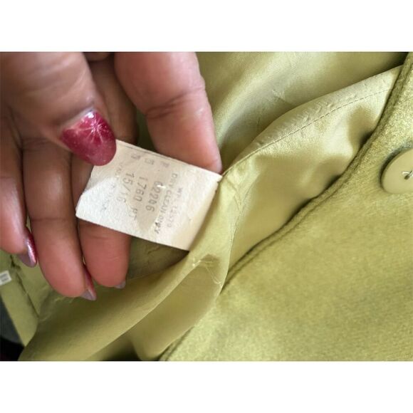 YK2 Women's Vintage Green Wool Blazer Jacket Size 15/16 - Picture 8 of 8